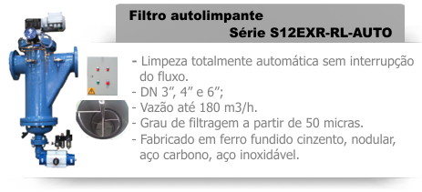Filtro automtico autolimpante Série S12EXR-RL-AUTO